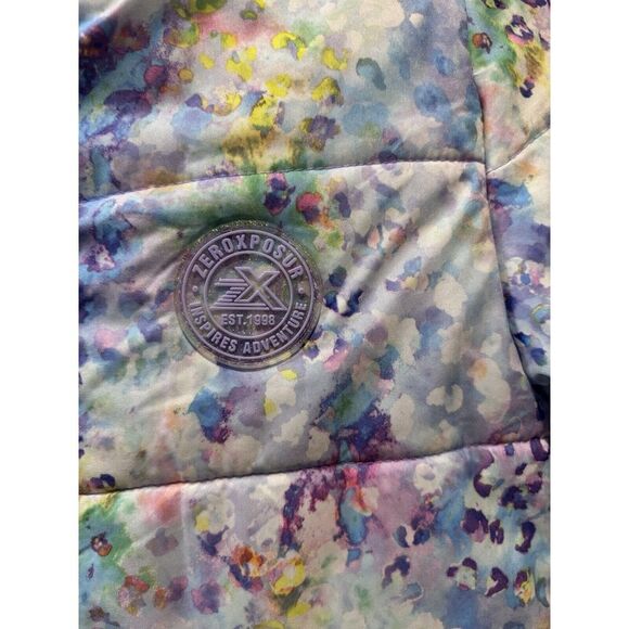 ZerOxPOSUr Toddler, Girls Purple Flower, Print Watermark, Winter Zip Coat W Hood - Picture 6 of 10